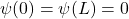 \psi(0) = \psi(L) = 0